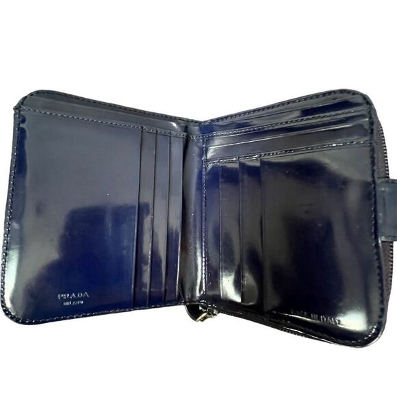 Prada Navy Patent Leather Wallet - Picture 3 of 6